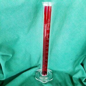 Vintage PYREX Single Metric Scale Red Cylinder